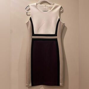 Calvin Klein White, Purple & Tan Dress